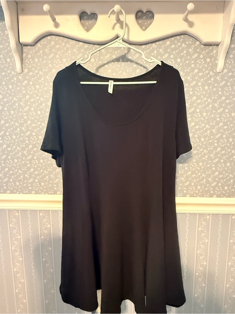 Women's Black Scoop Neck cotton dress - 2X